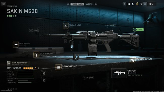 So sieht das Allrounder-Setup vom Sakin MG38 aus. (Bildquelle: Screenshot spieletipps)