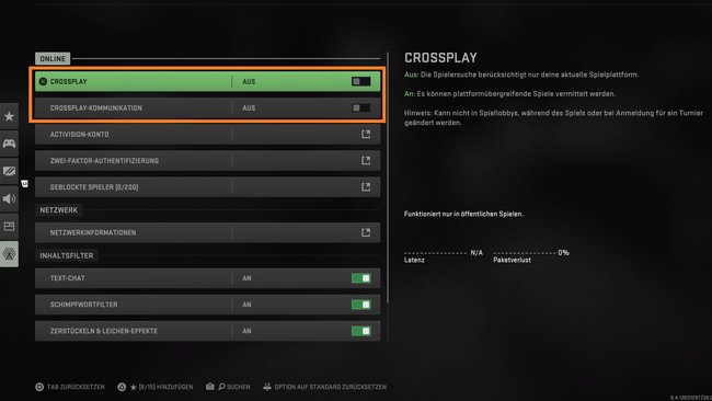 So schaltet ihr Crossplay auf der PlayStation aus. (Bildquelle: Screenshot spieletipps)