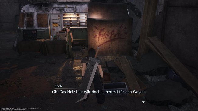 Bei diesem Wohnwagen könnt ihr das alte Holz für euren Blumenwagen finden. (Quelle: Screenshot spieletipps.de)