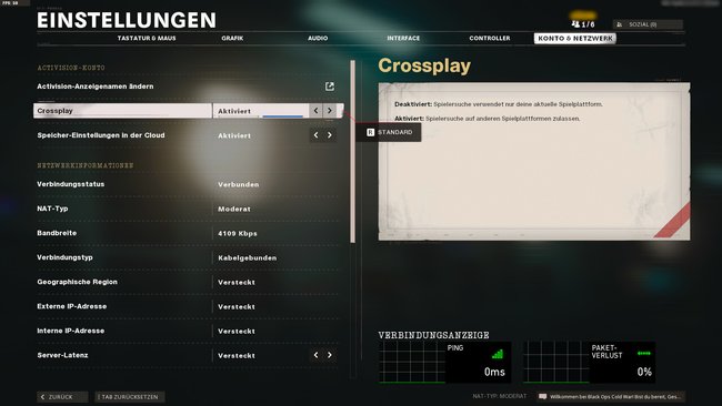 In den Einstellungen könnt ihr Crossplay jederzeit ein- oder ausschalten.