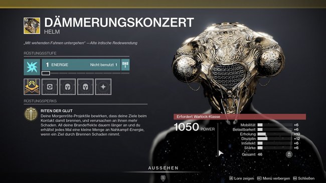 Exotischer Helm für Warlocks: Dämmerungskonzert.