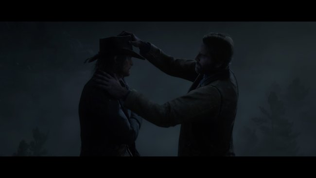 Arthur übergibt John seinen Hut. Während er selbst keine Zukunft mehr hat, sieht es bei John anders aus. So erbt er Arthurs Willen.