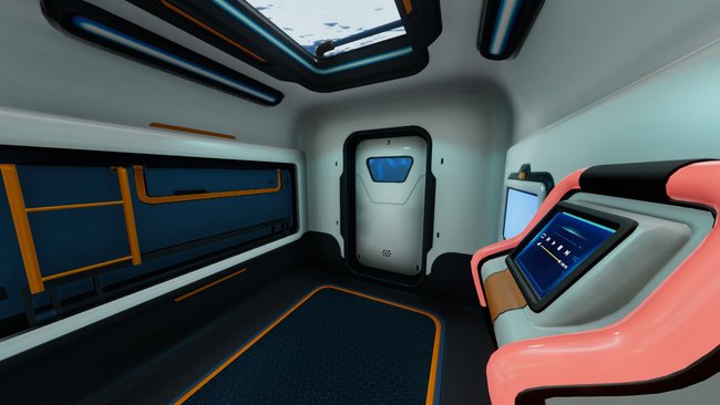 Ein Bett für unterwegs – sogar mit Jukebox gleich daneben. (Bild: Subnautica: Below Zero | Unknown Worlds Entertainment)