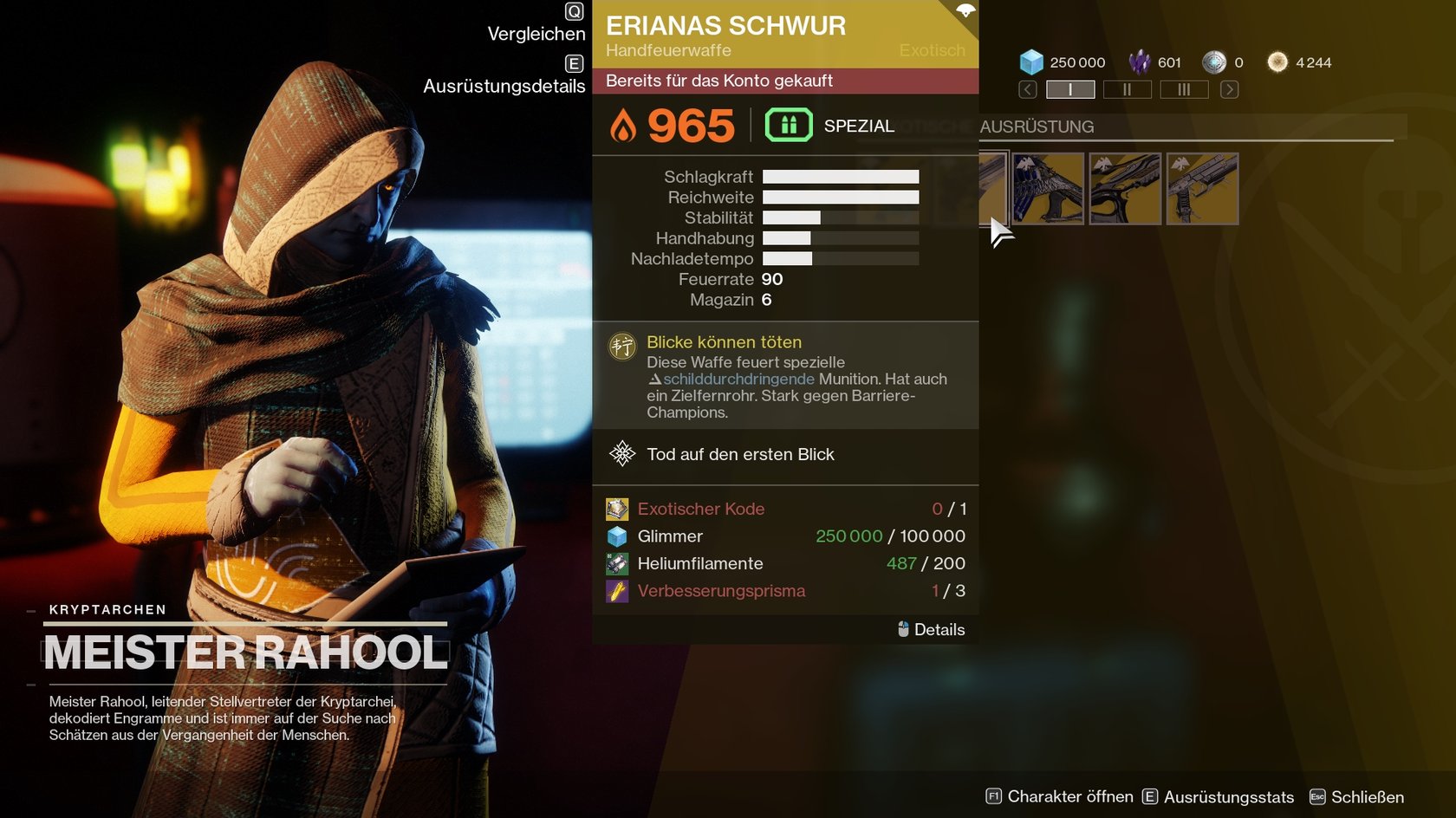 Destiny 2 "Exotischer Kode" bekommen alle Möglichkeiten