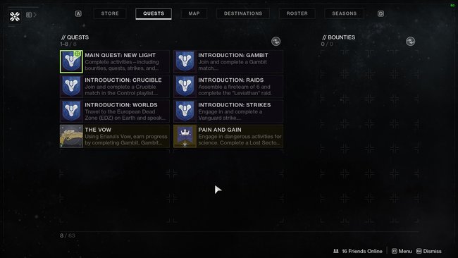 Diese Quests könnt ihr aktuell mit Destiny 2: New Light genießen.