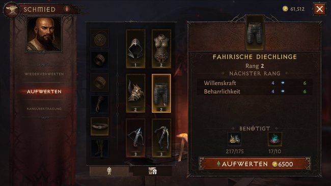 Durch das Aufwerten eurer Items erhöht ihr die primären Attribute des jeweilgen Gegenstands. (Bildquelle: Screenshot spieletipps)