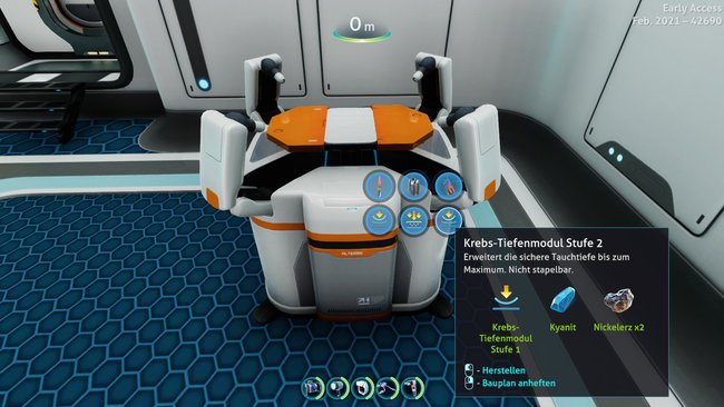 Die besten Tiefenmodule kann man an der Modifizierungsstation fertigen (Bild: Subnautica: Below Zero | Unknown Worlds Entertainment)