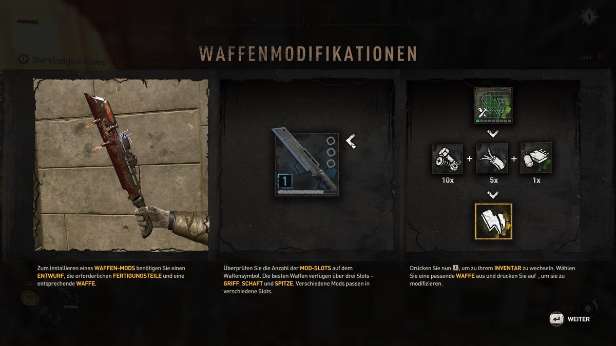Dying Light 2 Mods Waffen reparieren und verbessern