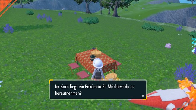 Wenn ein Pokémon-Ei entstanden ist, könnt ihr es in diesem Korb finden. (Quelle: Screenshot spieletipps)