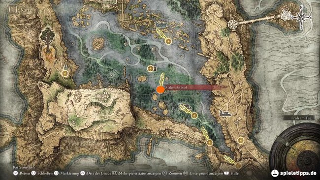 Auf dieser Karte findet ihr die zweite Location von Patches in Liurnia. (Quelle: Screenshot spieletipps)