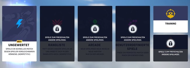 Neuen Spielern wird der Zugang zu den verschiedenen Spielmodi zunächst verwehrt. (Bildquelle: Screenshot spieletipps)