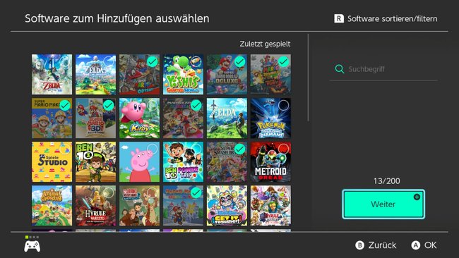 Wählt bis zu 200 Spiele aus, die ihr eurer Gruppe hinzufügen wollt. (Quelle: Screenshot spieletipps)