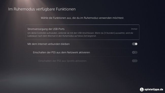 Diese Optionen stehen euch zur Verfügung, wenn ihr die PlayStation 5 in den Ruhemodus versetzt.