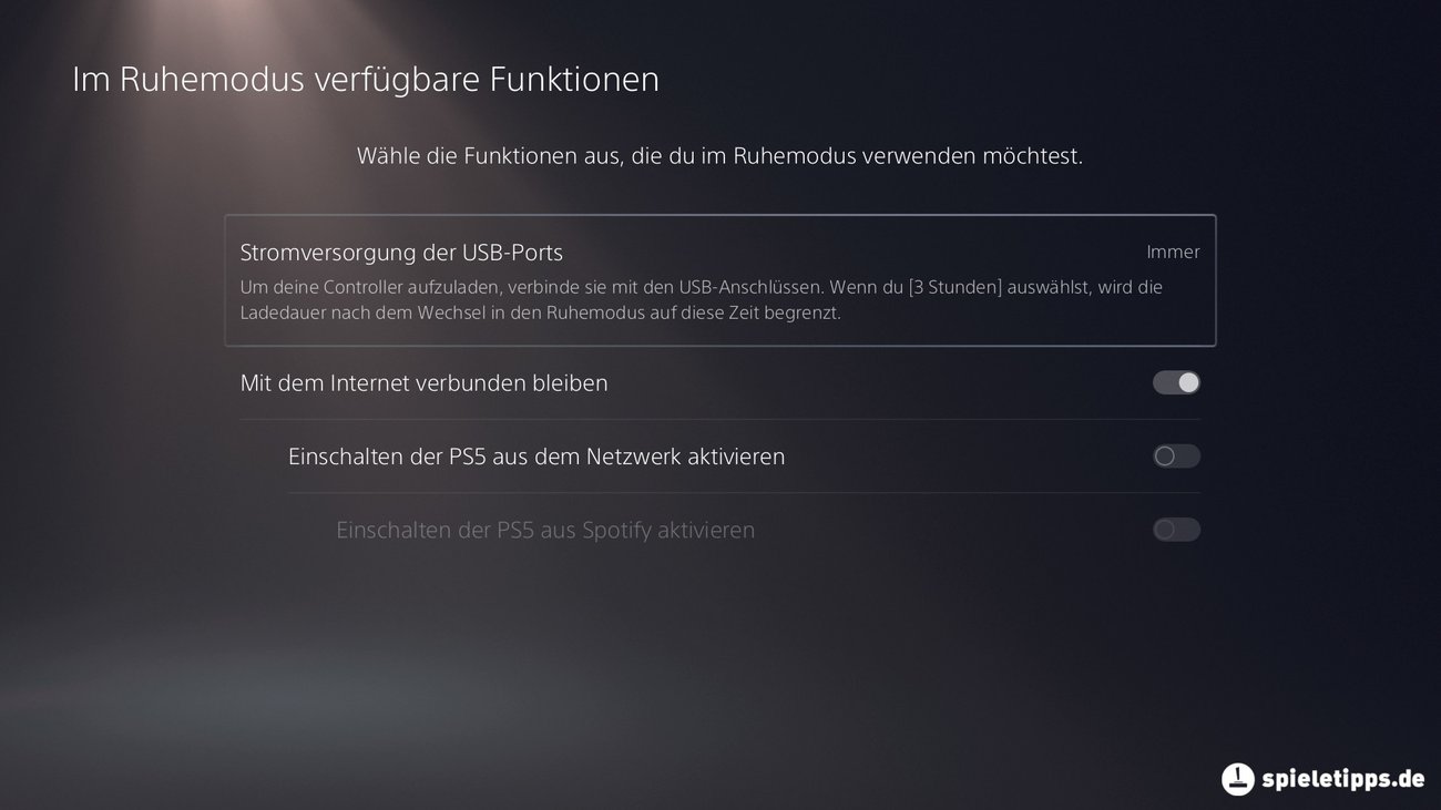 PS5 ausschalten mit Controller und an der Konsole