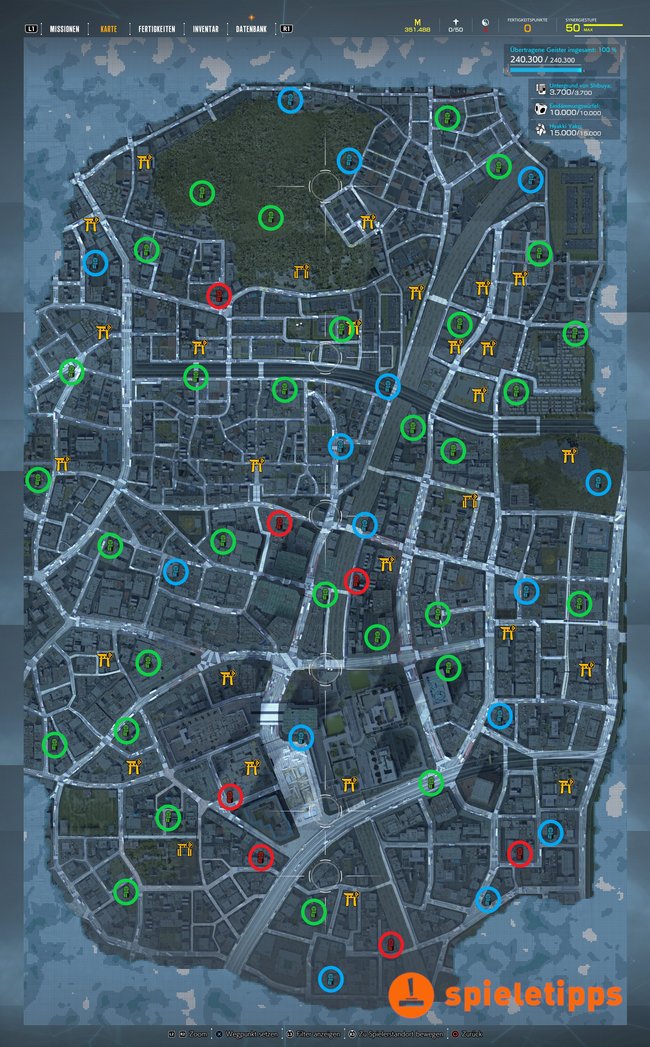 Fundorte aller 52 Jizo-Statuen in Ghostwire: Tokyo auf der Karte (Quelle: Screenshot spieletipps)