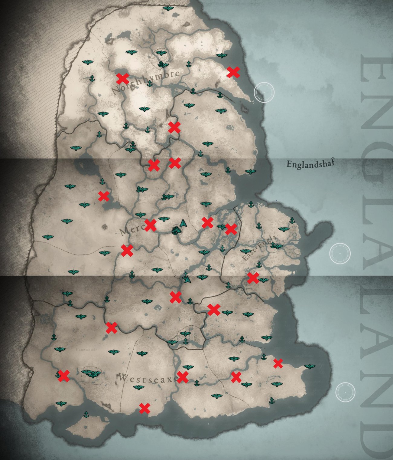 AC Valhalla Karte mit allen Gebieten