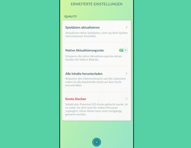 Auch über die App könnt ihr euer Konto löschen. (Bildquelle: Screenshot spieletipps)