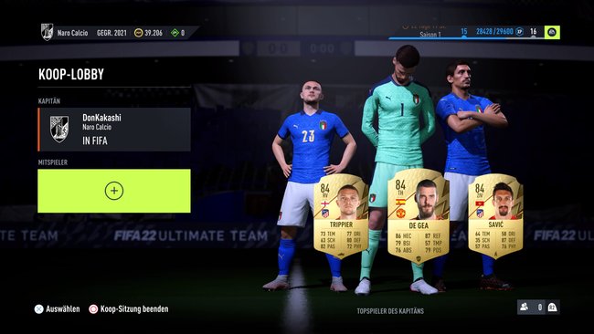 Im Ultimate Team könnt ihr eine Koop-Lobby erstellen und Freunde einladen.