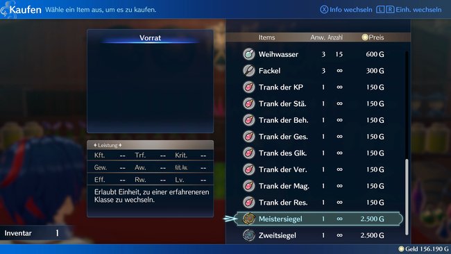 Ab Kapitel 18 könnt ihr im Laden unbegrenzt Meistersiegel kaufen. (Quelle: Screenshot spieletipps)