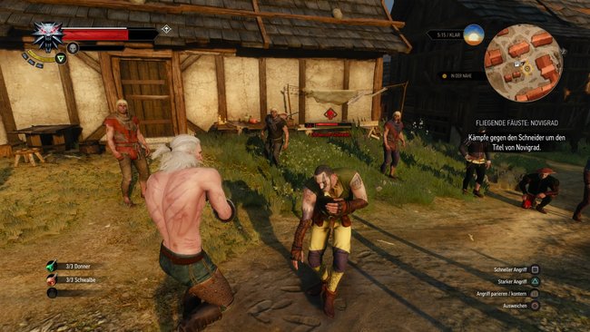 Geralt lässt die Fäuste sprechen. (Bildquelle: Screenshot spieletipps)