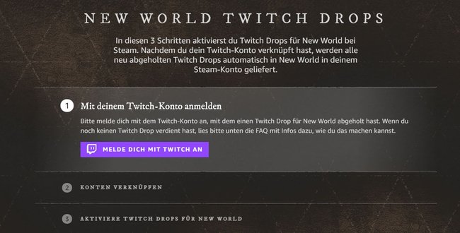 Meldet euch an, verknüpft die Konten und aktiviert die Twitch Drops um Cosmetics zu erhalten.