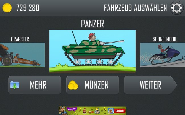 Der Panzer ist langsam, aber stark. (Bildquelle: Screenshot spieletipps)