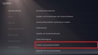 PS5 zurücksetzen und Daten sichern