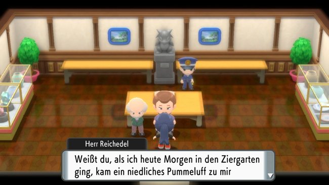 Herr Reichedel gibt euch immer Auskunft über das Pokémon des Tages, das im Ziergarten erscheint.