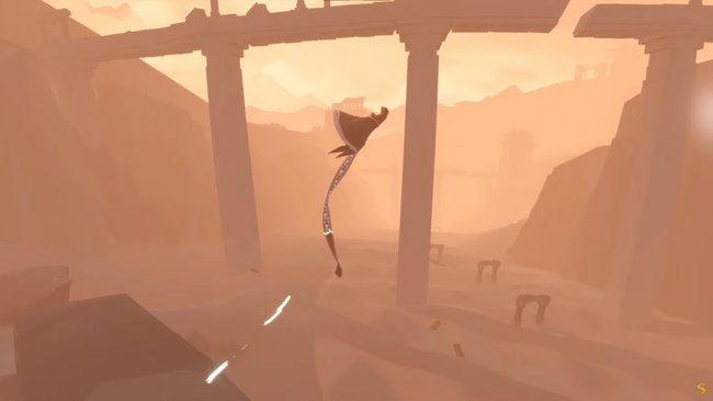 Gemeinsam die Aussicht der weiten Wüste genießen - Das macht Journey aus. (Bildquelle: Screenshot spieletipps)