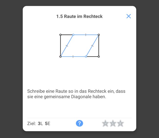 Dieses und viele andere Geometrie-Rätsel erwarten euch im Lernspiel Euclidia. (Bildquelle: Screenshot spieletipps)