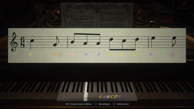 In dieser Reihenfolge müsst ihr die Noten am Klavier nachspielen.