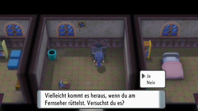 Nur wenn ihr die Bedingungen für Rotom erfüllt, könnt ihr an dem Fernseher rütteln.