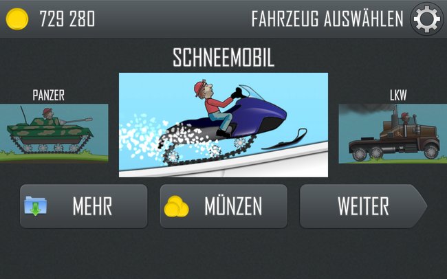 Das Schneemobil ist eine gute Alternative zu Monstertruck und co. (Bildquelle: Screenshot spieletipps)