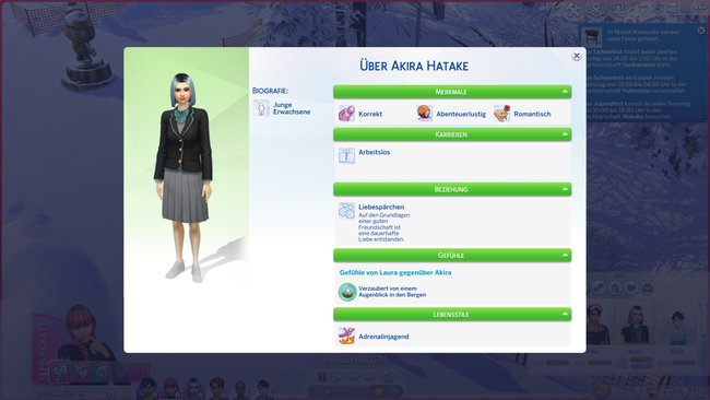 Die Sim-Info hat ein neues Layout bekommen und zeigt euch nun alle wichtigen Details auf einem Blick an.