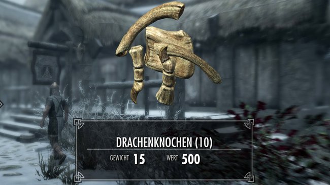 Die Drachenknochen sammeln sich im Inventar schnell als man denkt, und aufgrund ihres recht hohen Wertes sind sie gerade am Anfang des Spiels sehr lukrativ. (Quelle: Screenshot spieletipps.de)