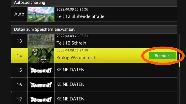 Das grüne Schild markiert einen Spielstand im NG +. (Bildquelle: Screenshot spieletipps)