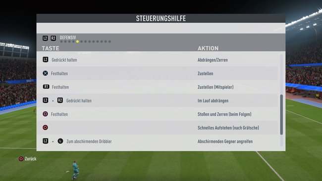 Die Kombination L2 + R2 oder LT + RT ist besonders stark für die Verteidigung in FIFA 20.