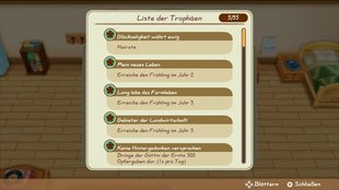 Trophäen im Leitfaden | Story of Seasons: Friends of Mineral Town