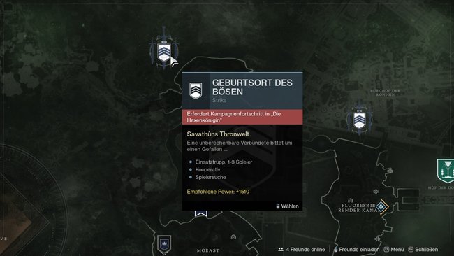 Shließt den Strike „Geburtsort des Bösen“ mit empfohlenen Power-Level von 1510 ab.