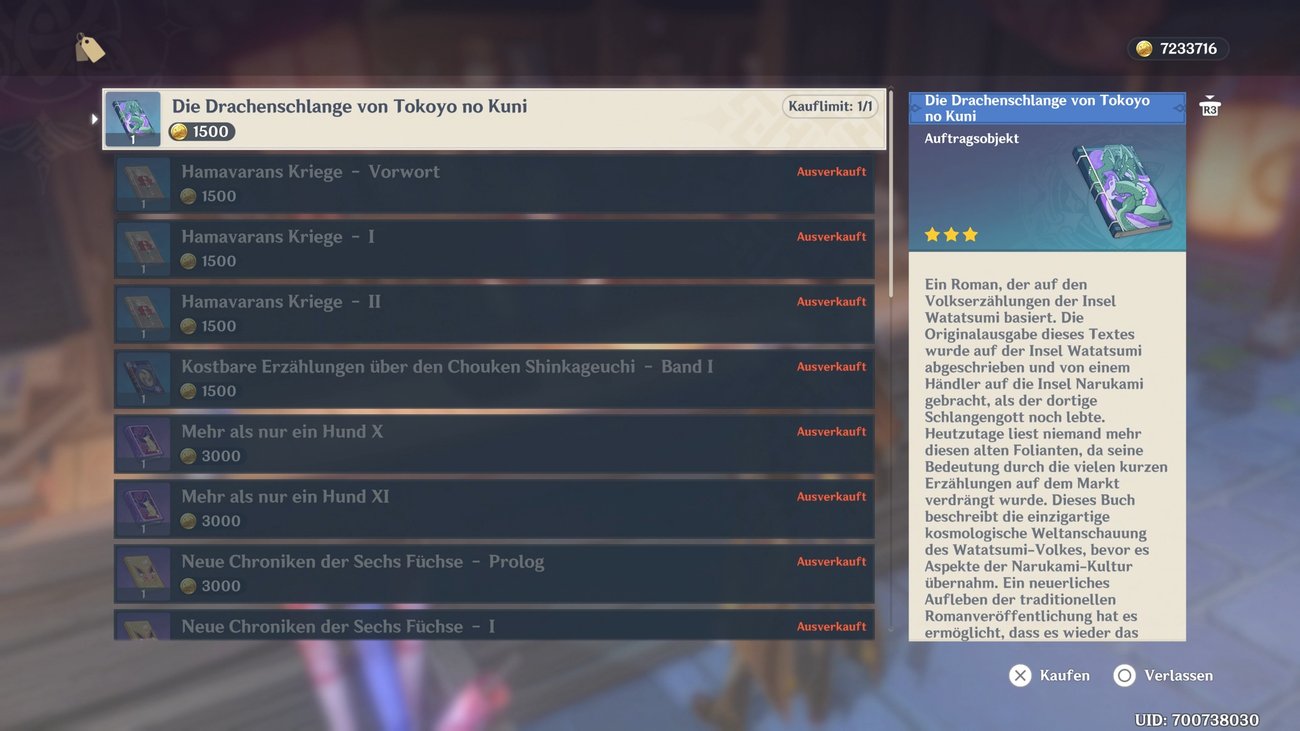 Genshin Impact: Sammlung von Drachen & Schlangen - Lösung