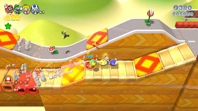 Zu viert macht Super Mario 3D World nicht nur den meisten Spaß, ihr erreicht so auch die 100 % viel schneller.
