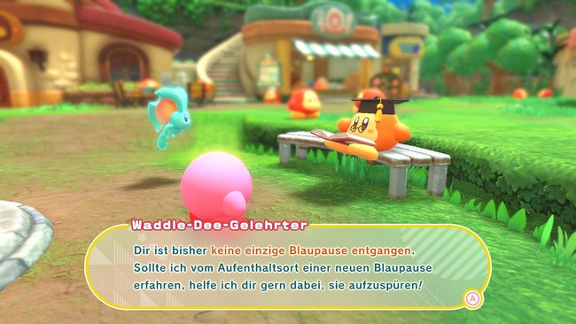 Sprecht mit dem Waddle-Dee-Gelehrten, um zu erfahren, ob ihr Blaupausen im Spiel verpasst habt. (Quelle: Screenshot spieletipps)