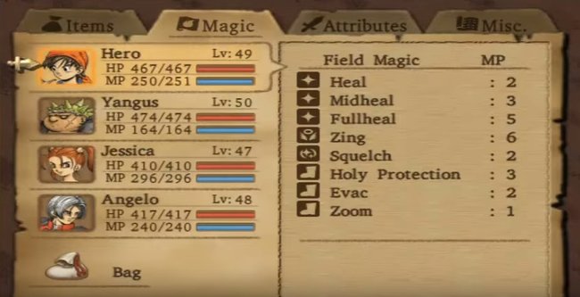 Im Menü von Dragon Quest 8 könnt ihr die Waffen eurer Begleiter austauschen.