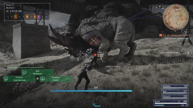 Aktiviert die Techniken eurer Freunde in Final Fantasy 15, um Schutz für Noctis zu erschaffen.