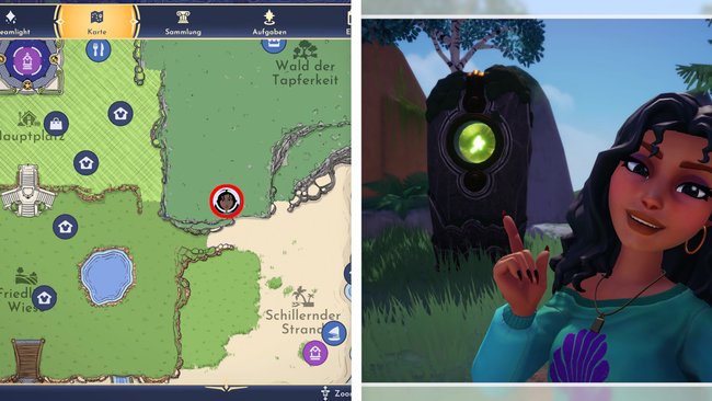 Fundort der Säule des Mutes im Wald der Tapferkeit (Quelle: Screenshot spieletipps).