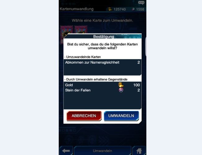 Karten solltet ihr in Yu-Gi-Oh! Duel Links vor allem wegen des Goldes umwandeln.