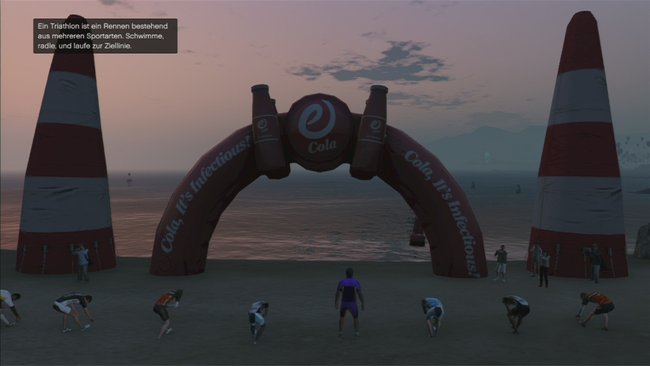 Es gibt drei Triathlons in Los Santos und Umgebung. Gewinnt ihr sie alle, bekommt ihr zwar kein Geld, aber eure Charakterwerte werden es euch danken.