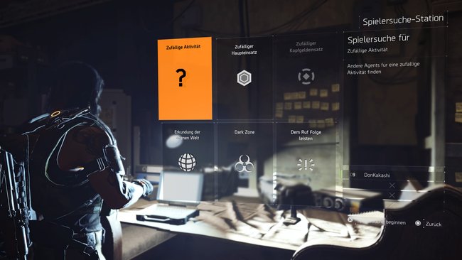 Über die Spielersuche-Station holt ihr euch Hilfe für Missionen oder Aktivitäten.