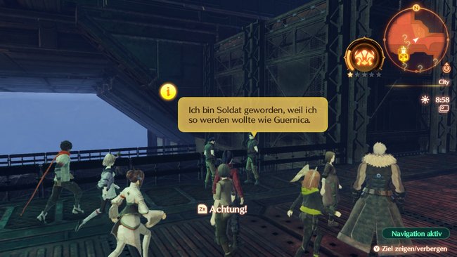 Wenn ihr den Kommandoraum verlasst, findet ihr rechts von die zwei NPCs. (Quelle: Screenshot spieletipps)