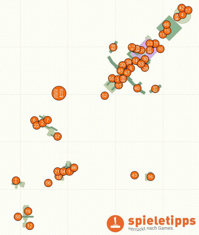 Die Karte zeigt euch alle 62 Fundorte der Monde, die ihr in Bowsers Land sammeln könnt.